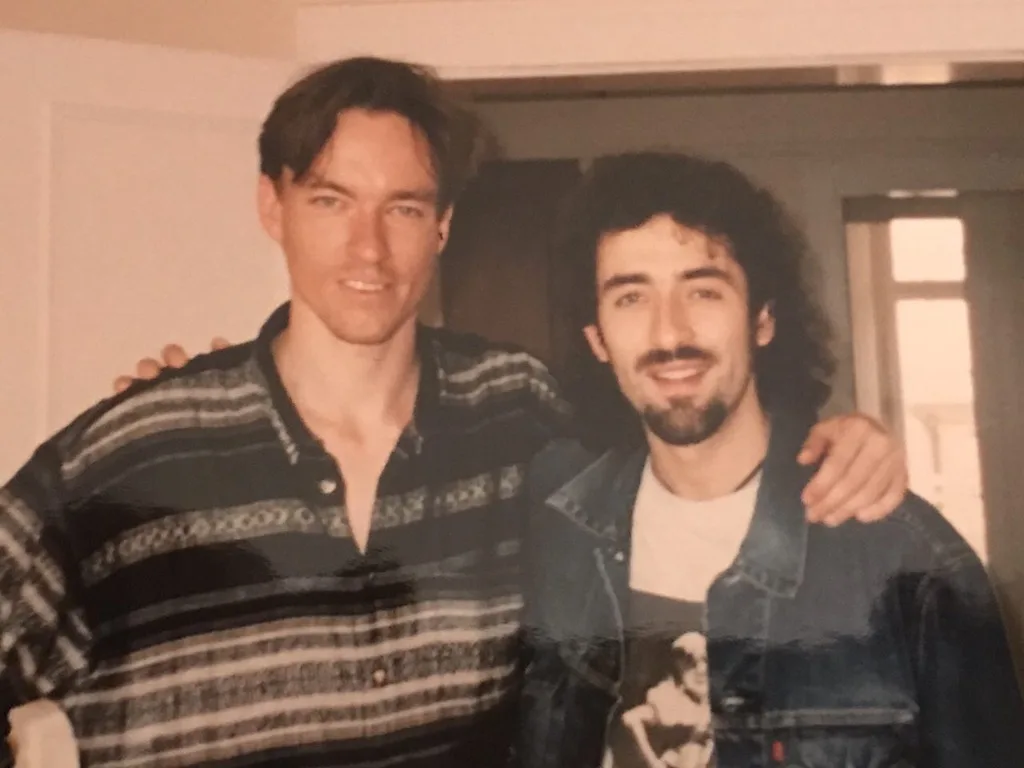 Archival photograph of Shawn Koppenhoefer standing beside Maestro Pablo Verón